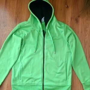 Meduim Dodger Womens Full Zip Polyester Hoody Jacket Side Pockets Lime Green